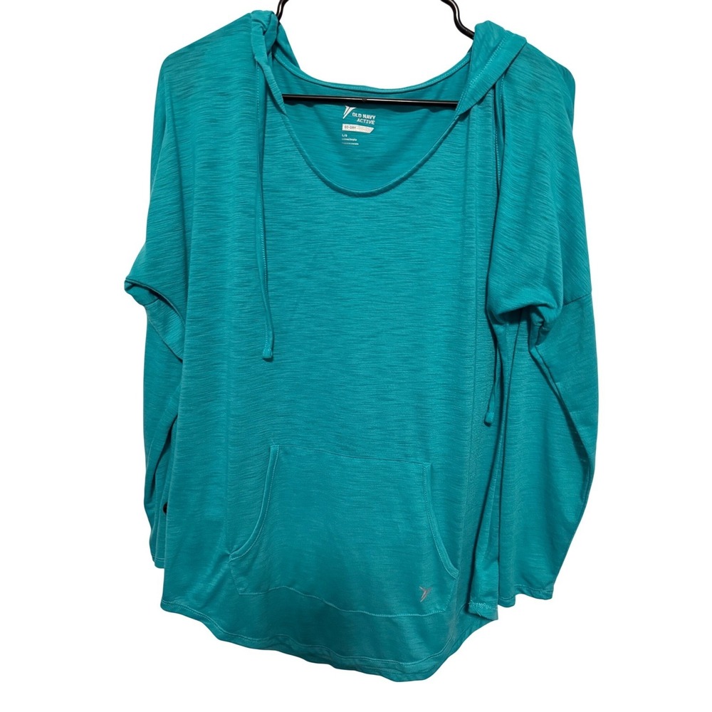 Old Navy Active Teal Blue Hoodie Pullover Long‎ Sleeve Women's Large L